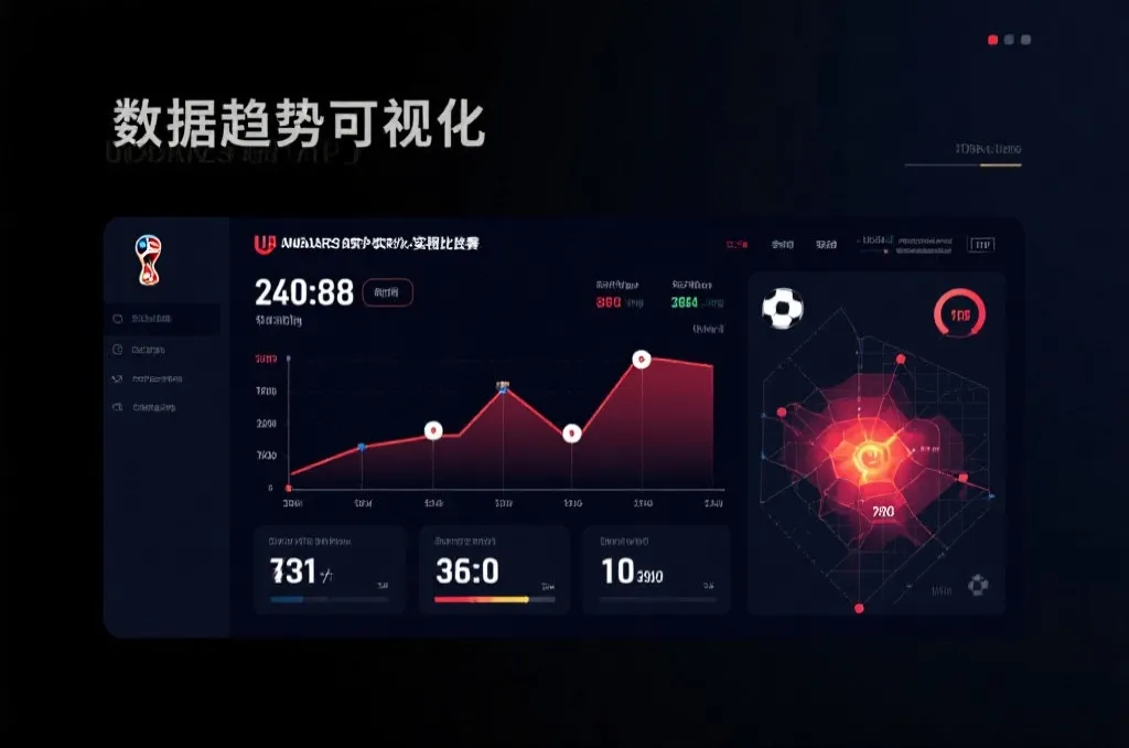 美国队世界杯实时比分与数据趋势可视化页面示意图